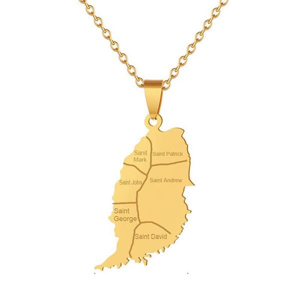 Grenada Map Necklace