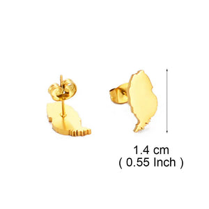 Grenada Map Stud Earrings