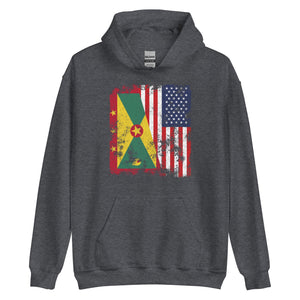 Grenada USA Flag - Half American Hoodie