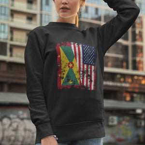 Grenada USA Flag - Half American Sweatshirt