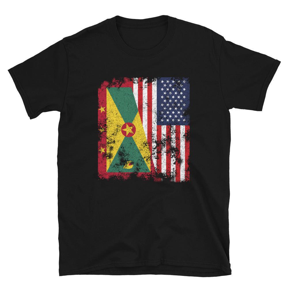 Grenada USA Flag - Half American T-Shirt