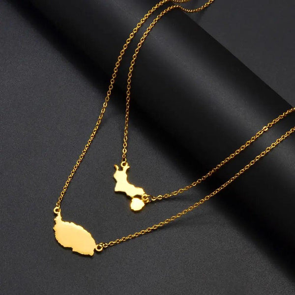 Grenada and Petite Martinique Map Necklace