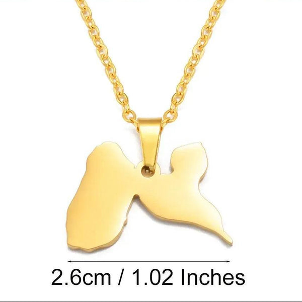 Guadeloupe, Congo, Morocco, Angola, Martinique Map Necklace