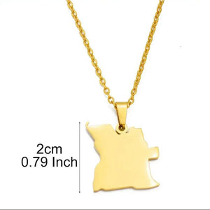 Guadeloupe, Congo, Morocco, Angola, Martinique Map Necklace