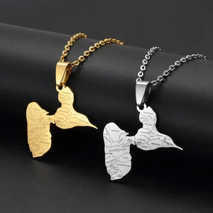 Guadeloupe Map Necklace