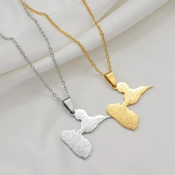 Guadeloupe Map Necklace