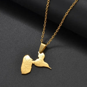 Guadeloupe Map Necklace