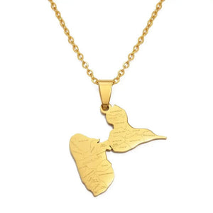 Guadeloupe Map Necklace