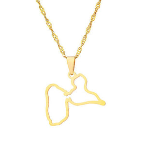 Guadeloupe Map Necklace