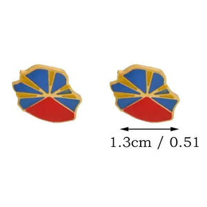 Guadeloupe, Reunion Island, Martinique, French Guiana, Antigua Flag Map Earrings