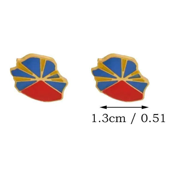 Guadeloupe, Reunion Island, Martinique, French Guiana, Antigua Flag Map Earrings