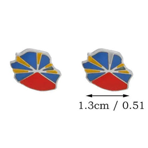 Guadeloupe, Reunion Island, Martinique, French Guiana, Antigua Flag Map Earrings