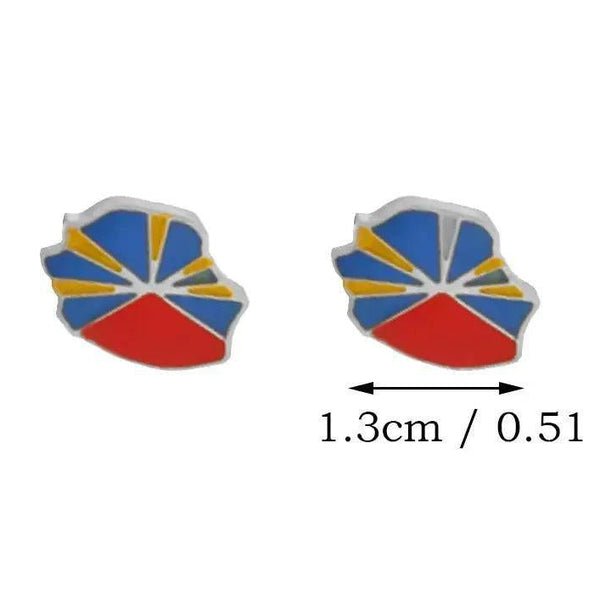 Guadeloupe, Reunion Island, Martinique, French Guiana, Antigua Flag Map Earrings
