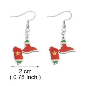 Guadeloupe, Reunion Island, Martinique, French Guiana, Antigua Flag Map Earrings