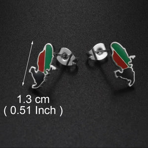 Guadeloupe, Reunion Island, Martinique, French Guiana, Antigua Flag Map Earrings