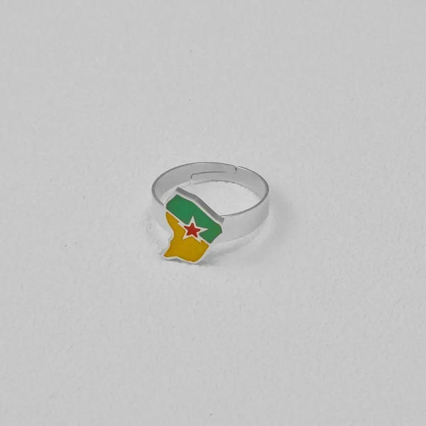 Guadeloupe, Reunion Island, Martinique and French Guiana Flag Map Rings