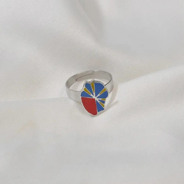 Guadeloupe, Reunion Island, Martinique and French Guiana Flag Map Rings