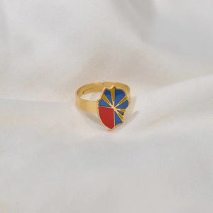 Guadeloupe, Reunion Island, Martinique and French Guiana Flag Map Rings