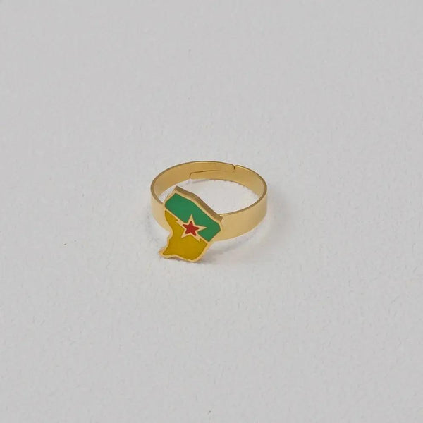 Guadeloupe, Reunion Island, Martinique and French Guiana Flag Map Rings