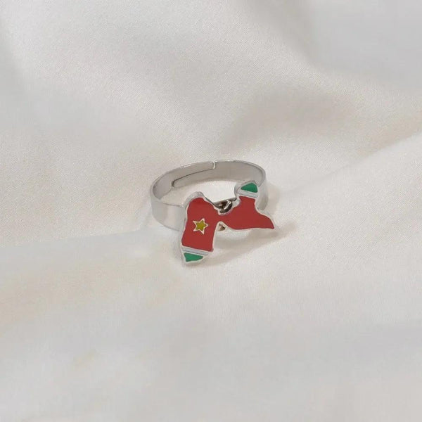 Guadeloupe, Reunion Island, Martinique and French Guiana Flag Map Rings