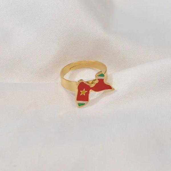 Guadeloupe, Reunion Island, Martinique and French Guiana Flag Map Rings
