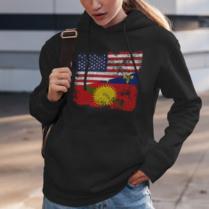 Guadeloupe USA Flag Hoodie