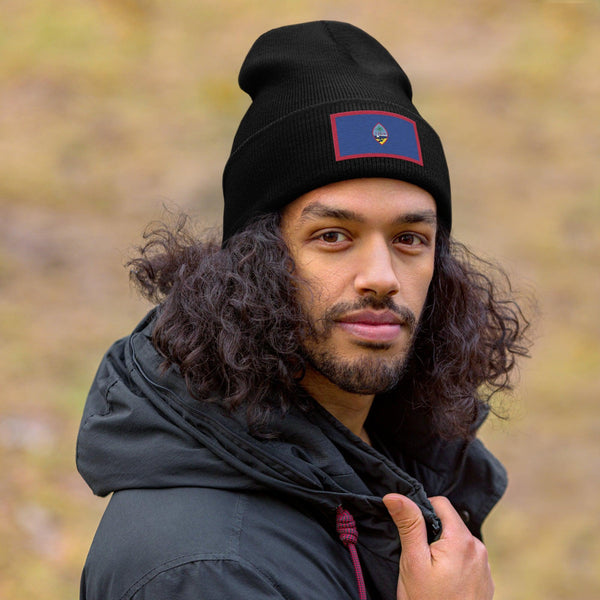 Guam Flag Beanie - Embroidered Winter Hat