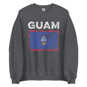 Guam Flag Distressed - Guamanian Flag Sweatshirt