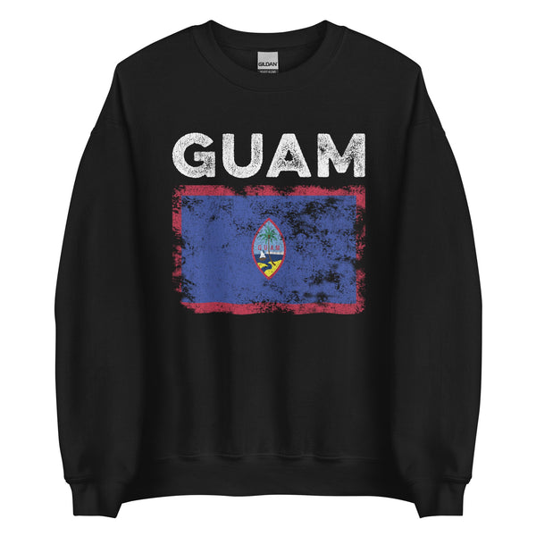 Guam Flag Distressed - Guamanian Flag Sweatshirt