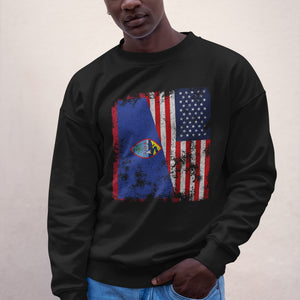 Guam USA Flag - Half American Sweatshirt