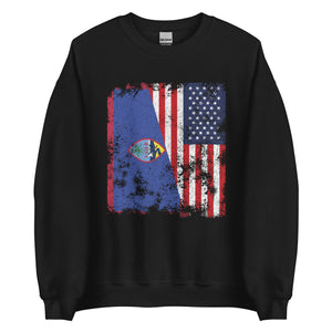 Guam USA Flag - Half American Sweatshirt