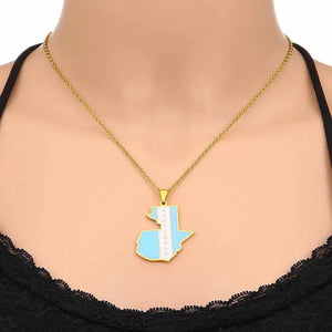 Guatemala Flag Map Necklace