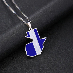 Guatemala Flag Map Necklace