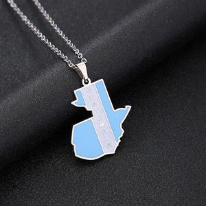 Guatemala Flag Map Necklace