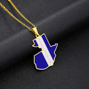 Guatemala Flag Map Necklace