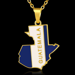 Guatemala Flag Map Necklace