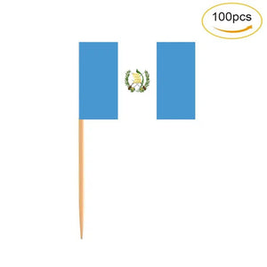 Guatemala Flag Toothpicks - Cupcake Toppers (100Pcs)