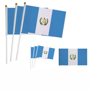 Guatemala Flag on Stick - Small Handheld Flag (50/100Pcs)