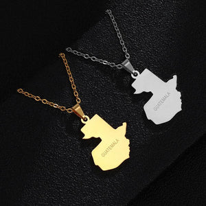 Guatemala Map Necklace