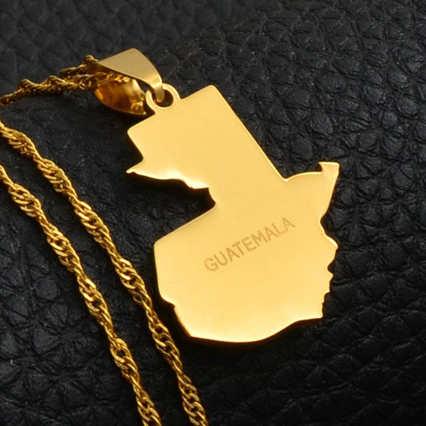 Guatemala Map Necklace