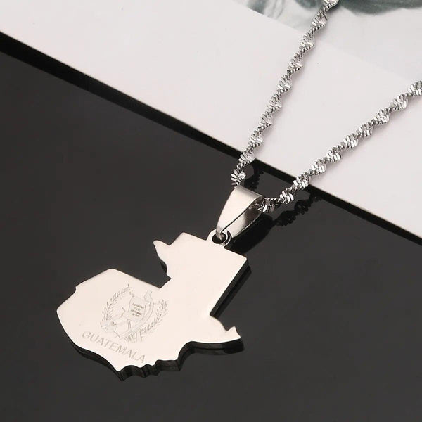 Guatemala Map Necklace