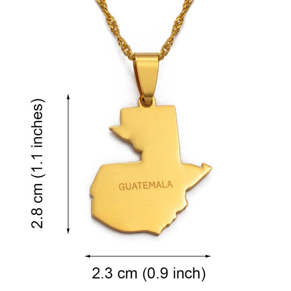 Guatemala Map Necklace