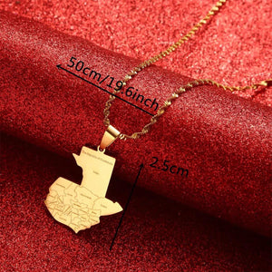 Guatemala Map Necklace