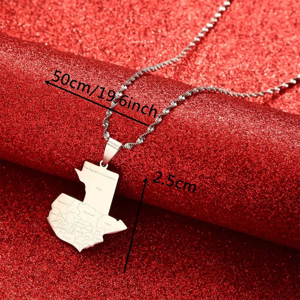 Guatemala Map Necklace