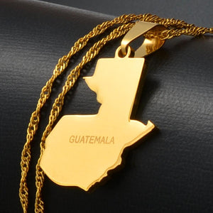 Guatemala Map Necklace