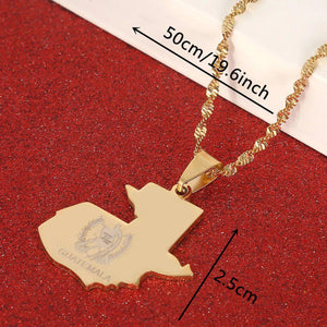 Guatemala Map Necklace