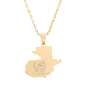 Guatemala Map Necklace