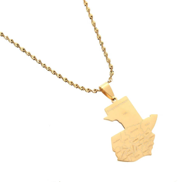 Guatemala Map Necklace