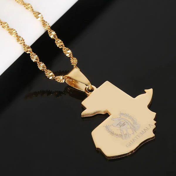 Guatemala Map Necklace