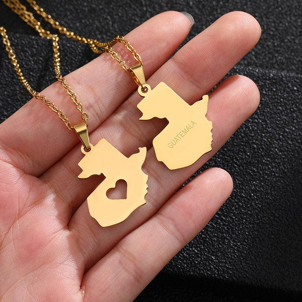 Guatemala Map Necklace